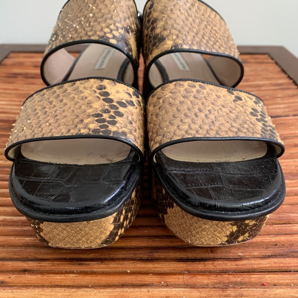 DRIES VAN NOTEN Snakeskin Wedge Sandal 36.5 Italy - Picture 3 of 8